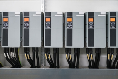 Several variable frequency drives side by side